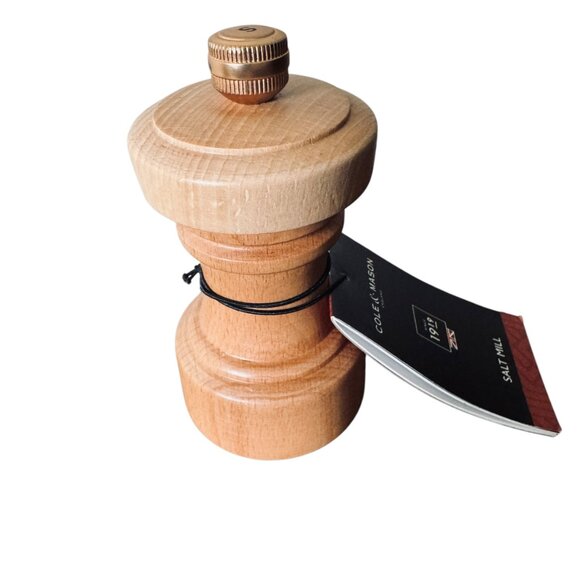 Cole & Mason Hoxton Salt Mill Grinder New Light Wood Manuel Adjustable - Picture 5 of 12